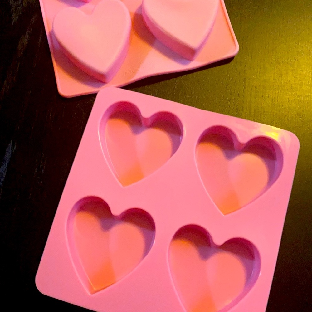 (2) Pink Heart Molds (silicone)